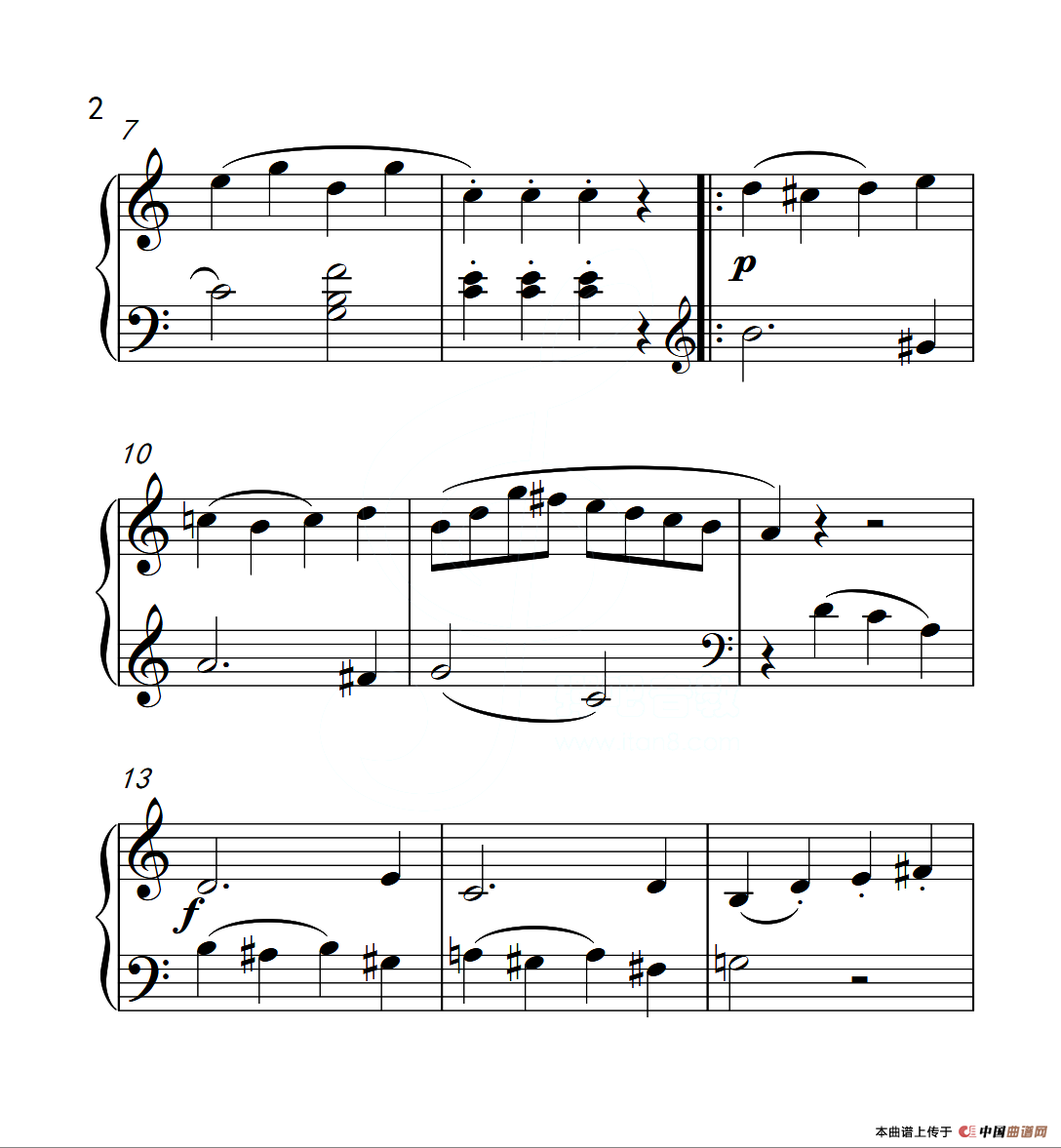 第二级A组 C大调小奏鸣曲 第一乐章（中国音乐学院钢琴考级作品1~6级）