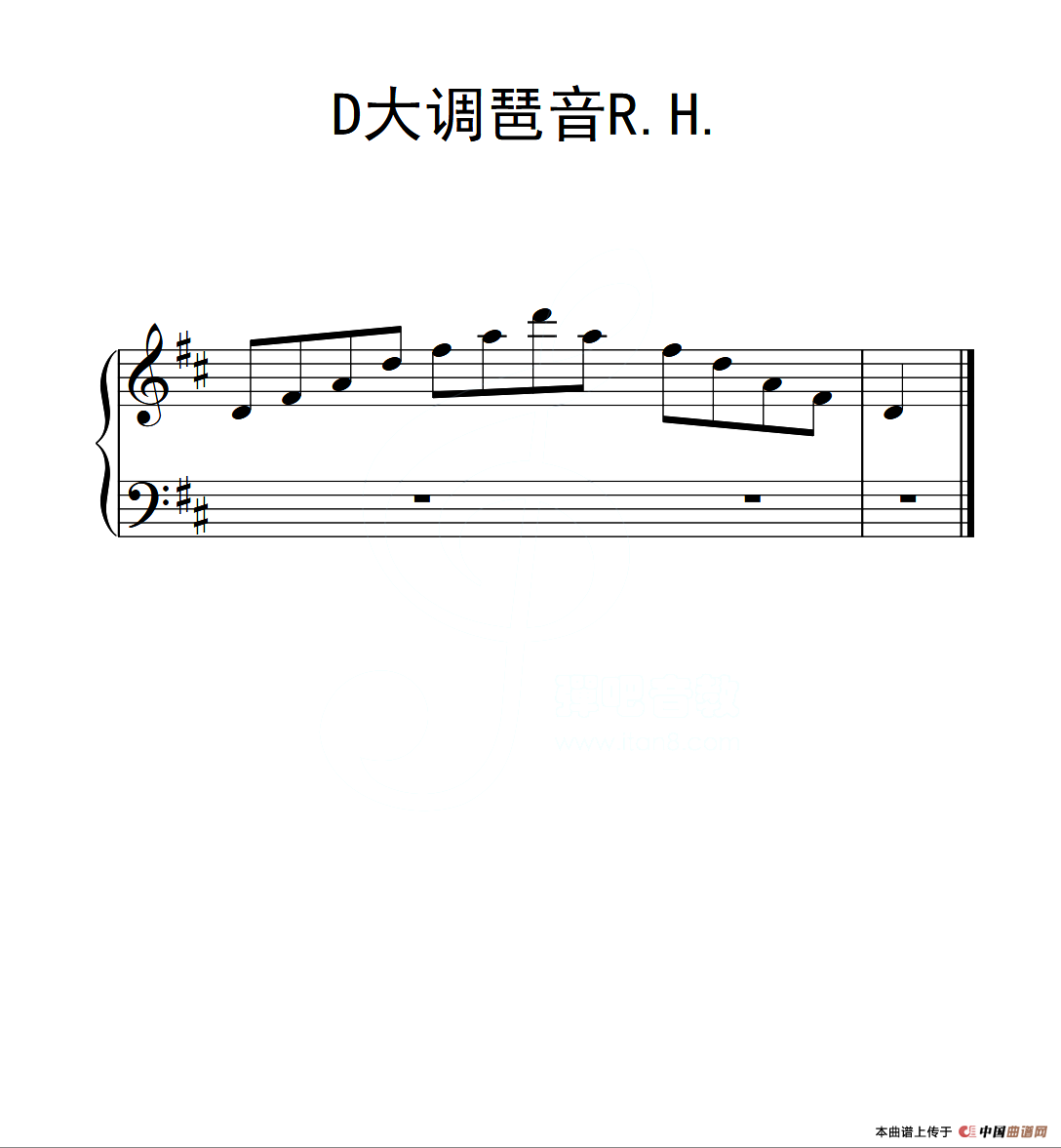 第二级 D大调琶音R H（中国音乐学院钢琴考级作品1~6级）