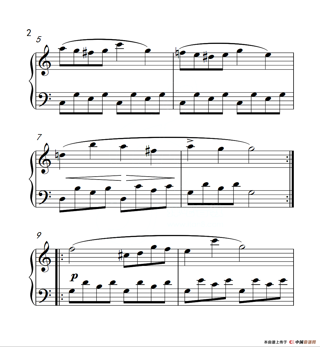 第一级B组 练习曲（中国音乐学院钢琴考级作品1~6级）