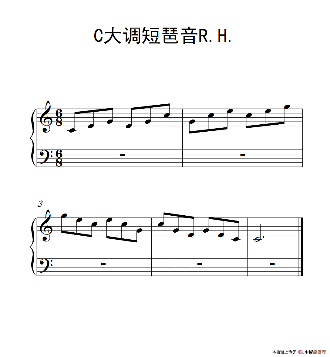第一级 C大调短琶音R.H.（中国音乐学院钢琴考级作品1~6级）