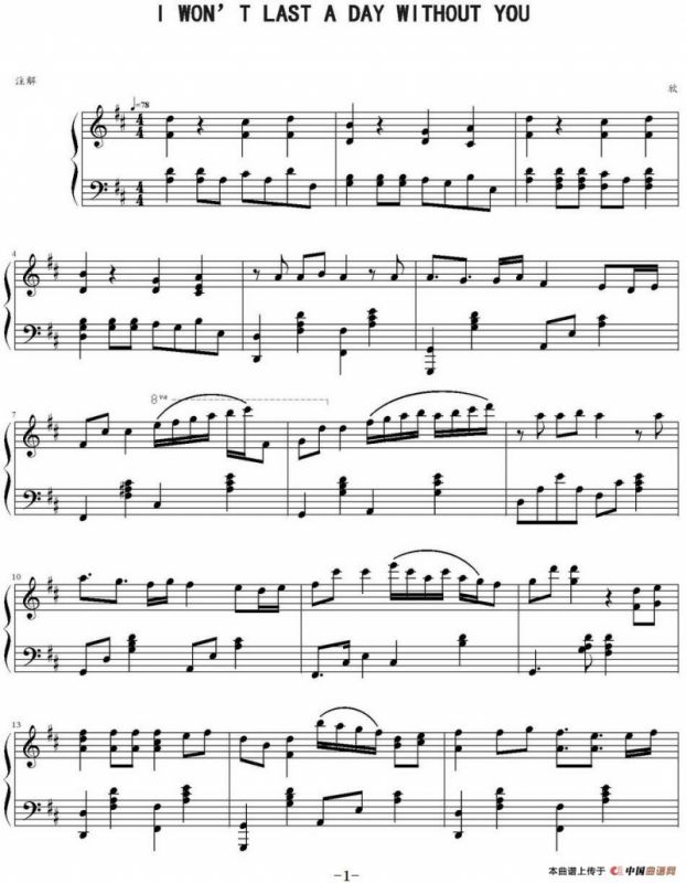 I WON’T LAST A DAY WITHOUT YOU