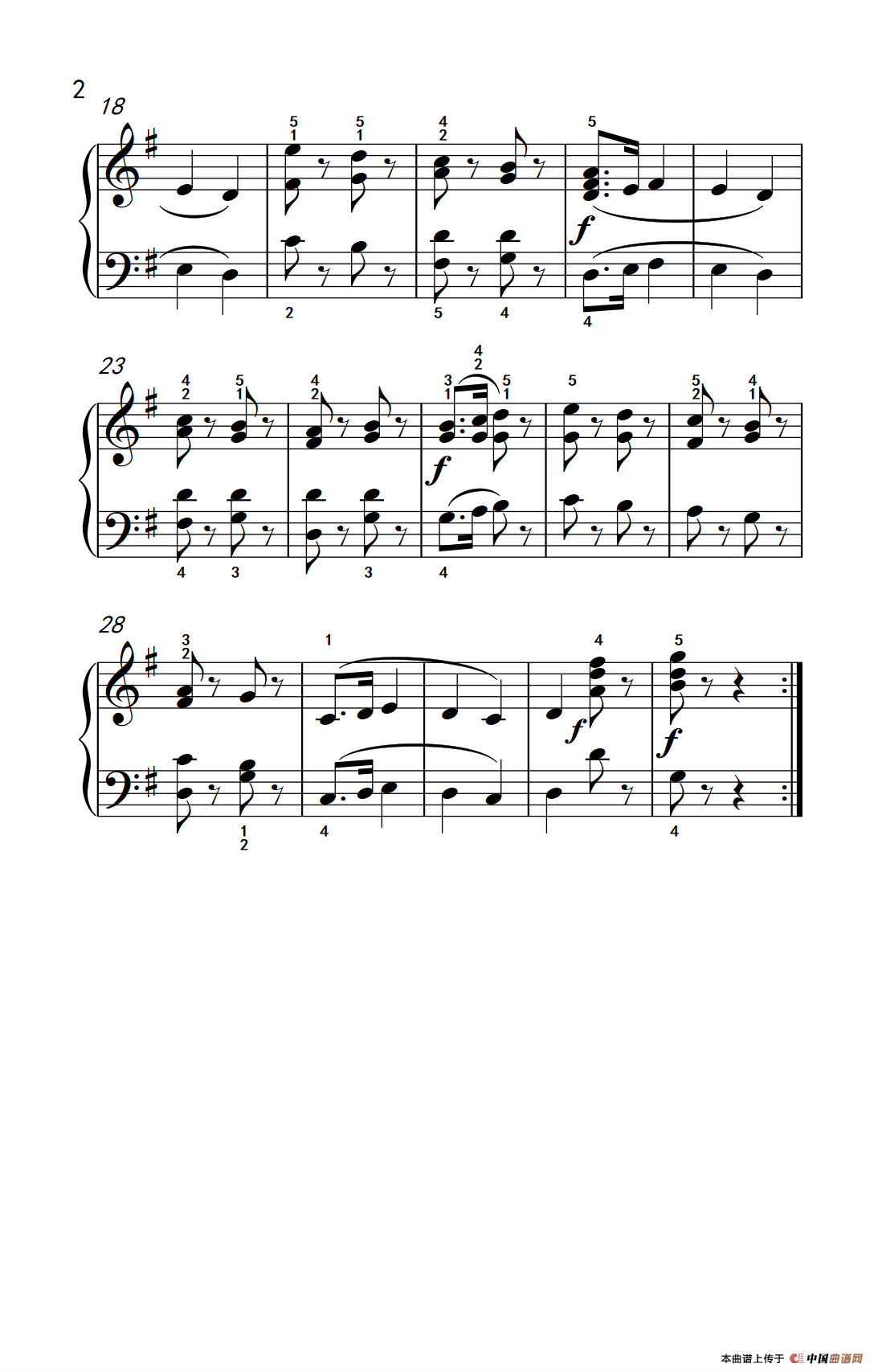 第二级 1.军队进行曲（中央音乐学院 钢琴（业余）考级教程 1-3级）