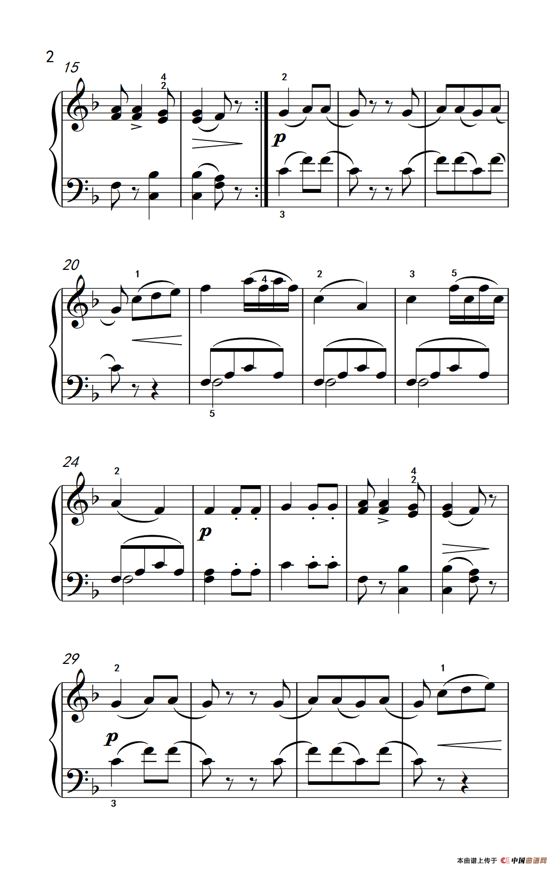 第一级 1.F大调小奏鸣曲（中央音乐学院 钢琴（业余）考级教程 1-3级）