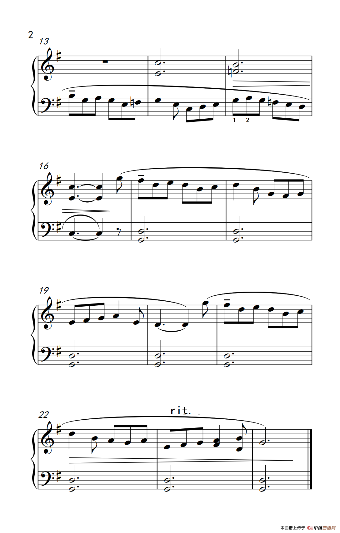 第一级 1.G大调练习曲（中央音乐学院 钢琴（业余）考级教程 1-3级）