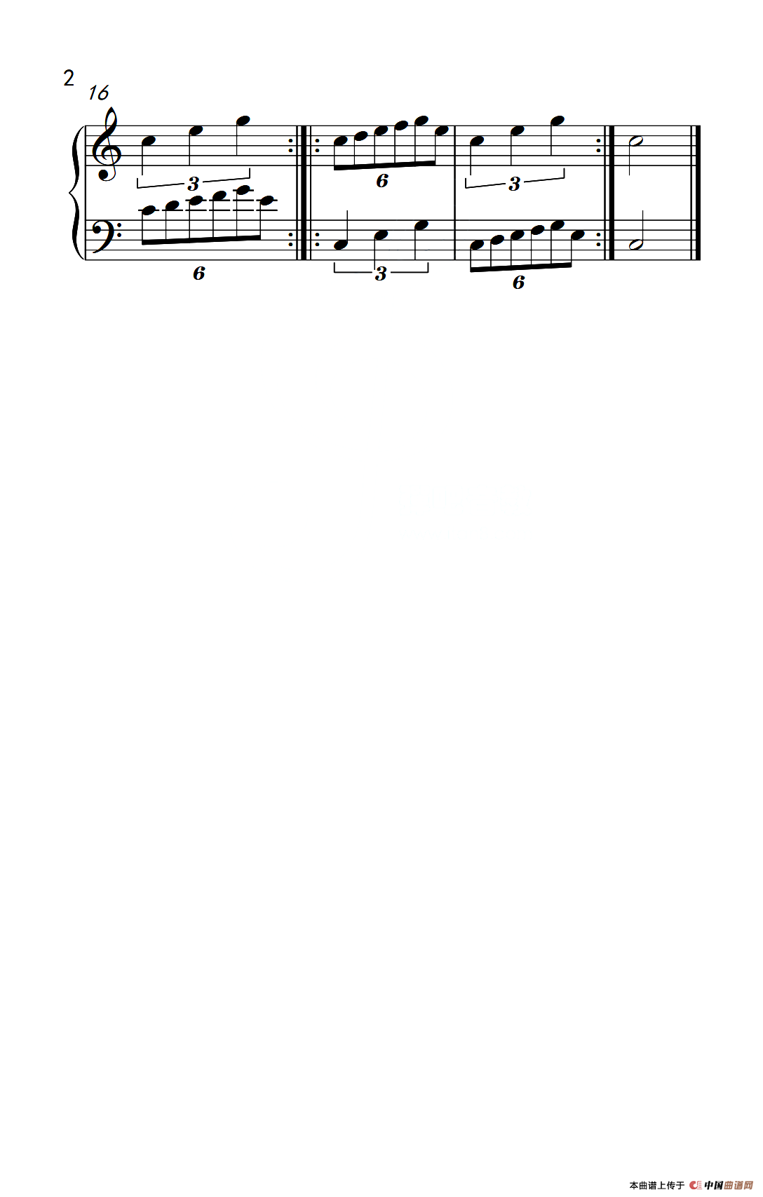 两手不同节奏的练习 94（儿童钢琴手指练习 2）