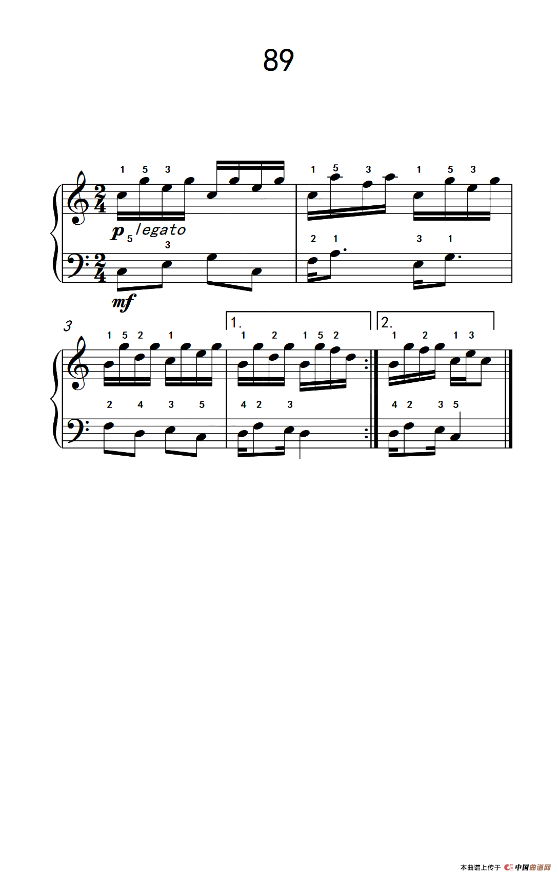 阿尔贝提固定音型伴奏练习 89（儿童钢琴手指练习 2）
