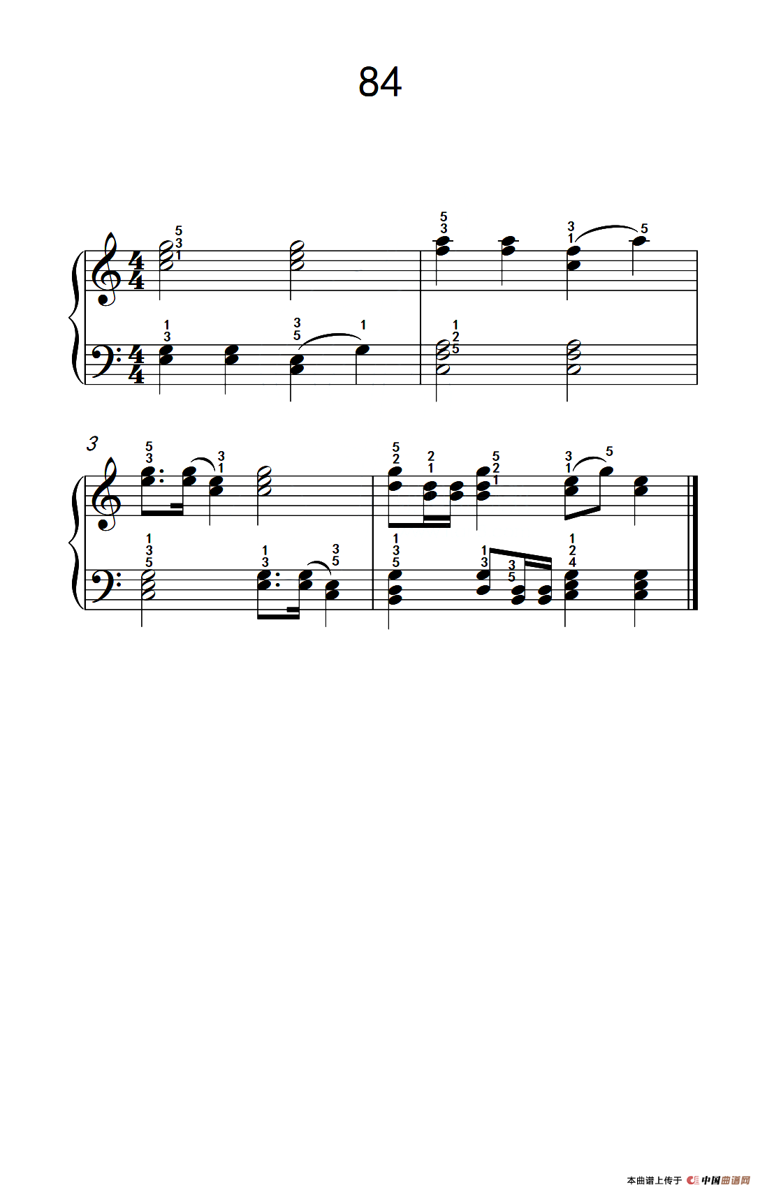 两手不同奏法的练习 84（儿童钢琴手指练习 2）