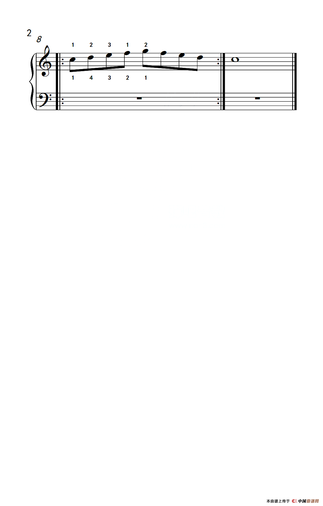 使大指灵活转动的单手练习 77（儿童钢琴手指练习 2）