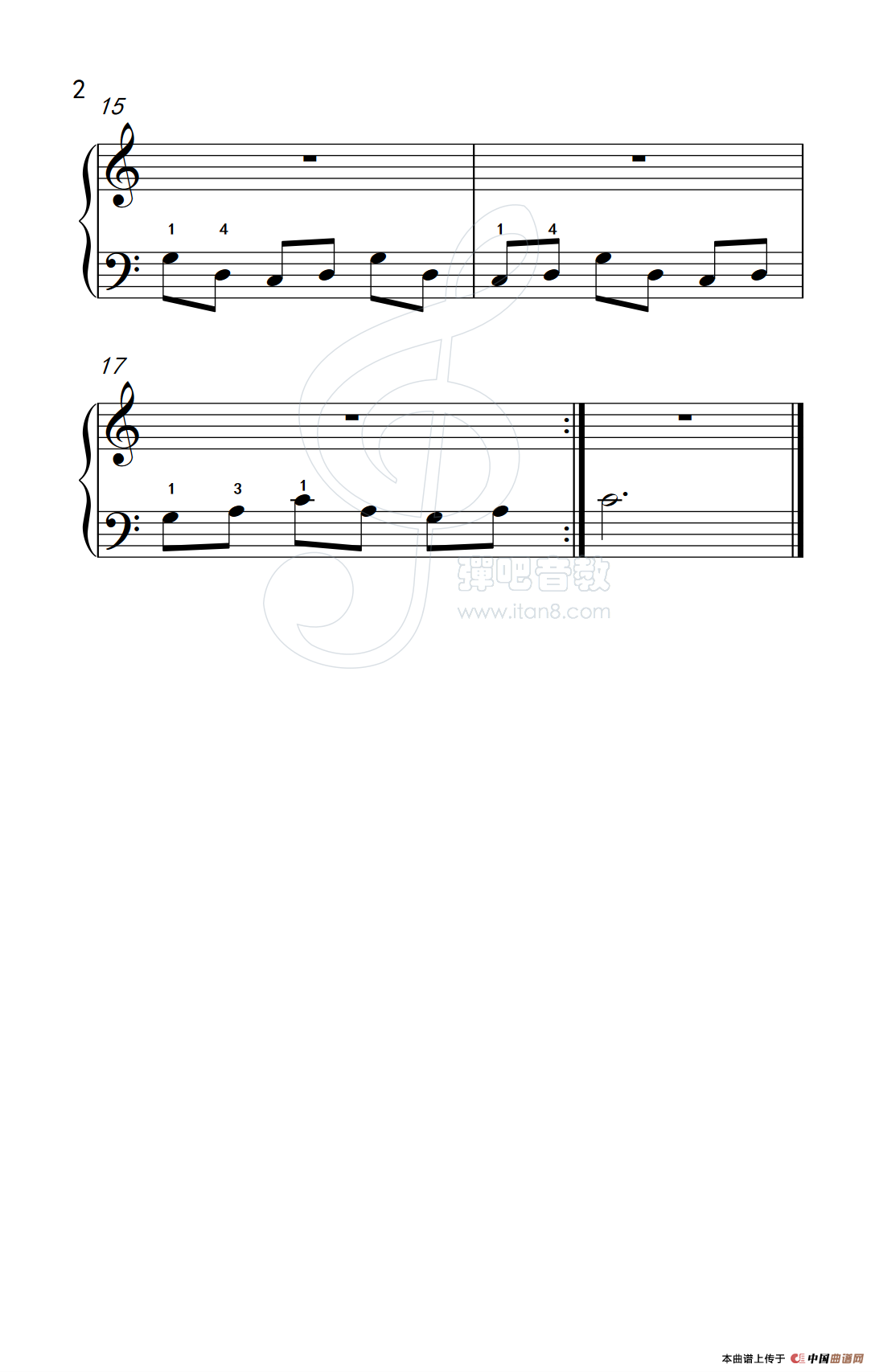 使大指灵活转动的单手练习 76（儿童钢琴手指练习 2）