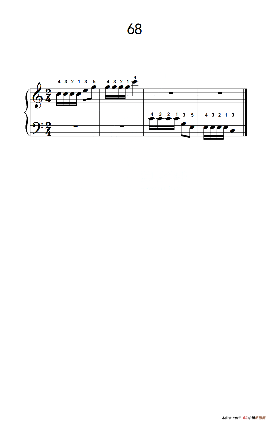 增强手腕及手指弹性的轮指练习 68（儿童钢琴手指练习 2）