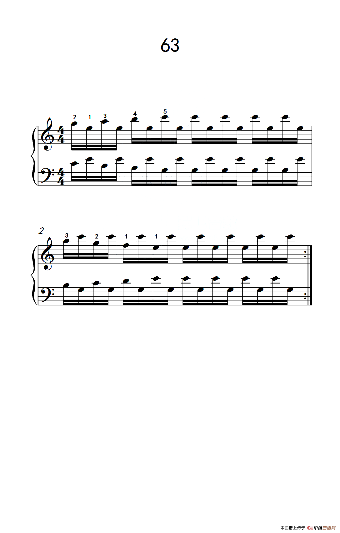 用手臂及手腕带动手指的练习 63（儿童钢琴手指练习 2）