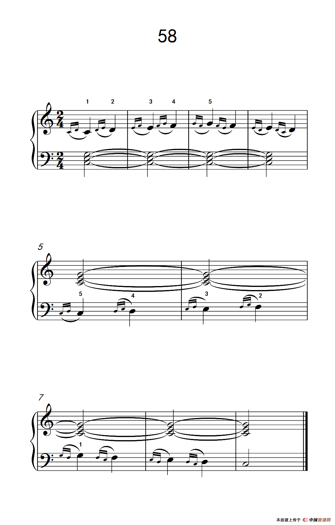 装饰音练习 58（儿童钢琴手指练习 2）