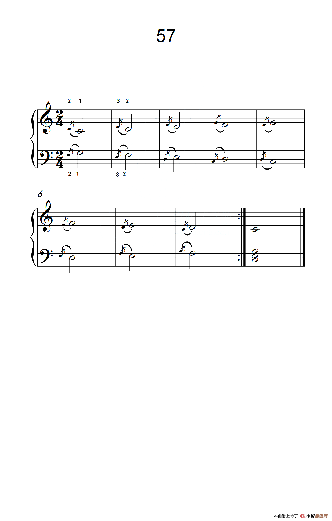 装饰音练习 57（儿童钢琴手指练习 2）