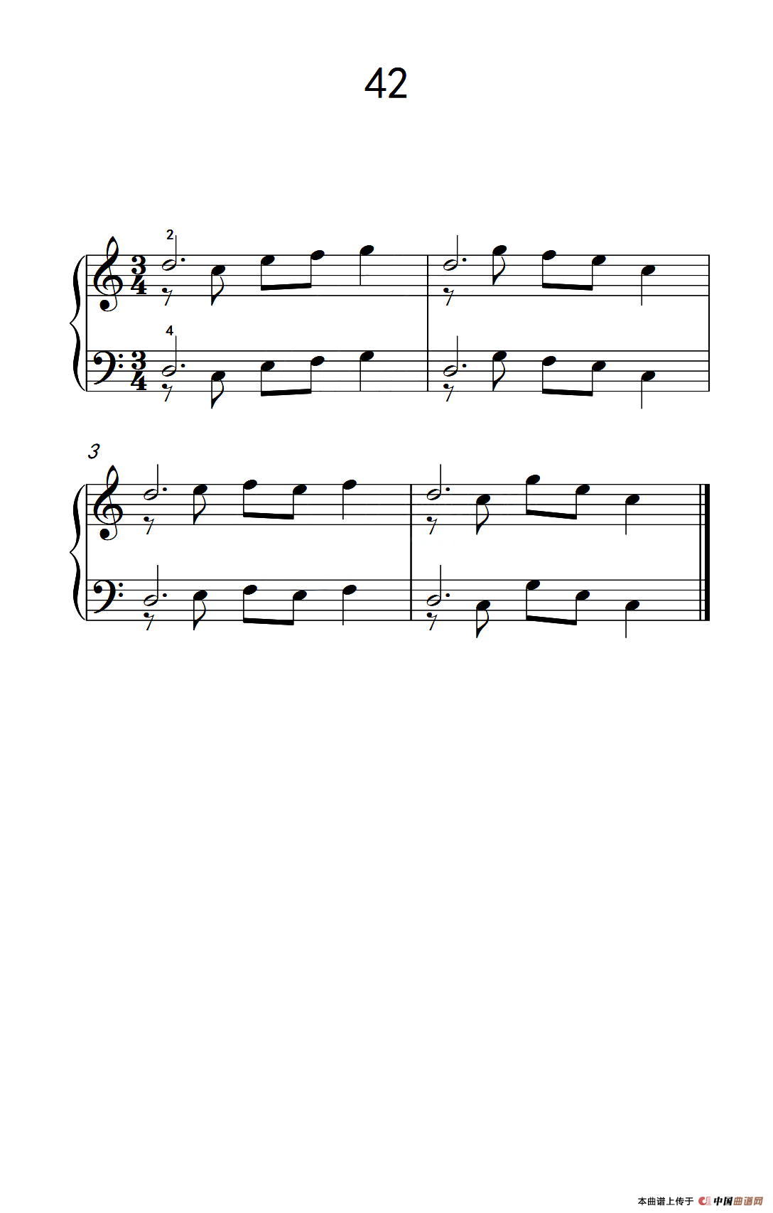 加强手指独立性的练习 42（儿童钢琴手指练习 2）