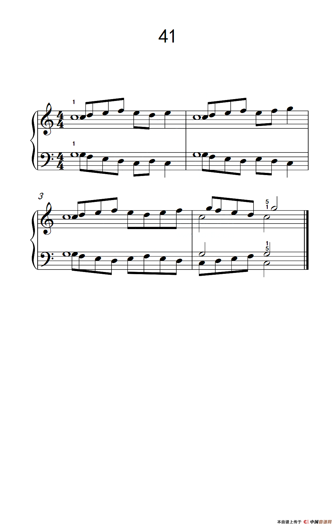 加强手指独立性的练习 41（儿童钢琴手指练习 2）