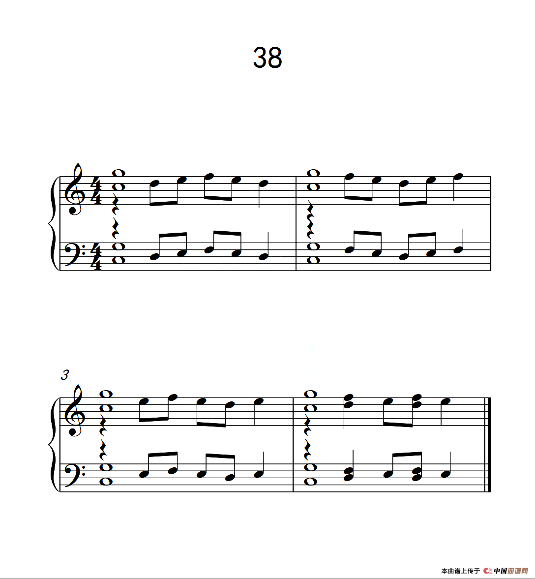 加强手指独立性的练习 38（儿童钢琴手指练习 2）