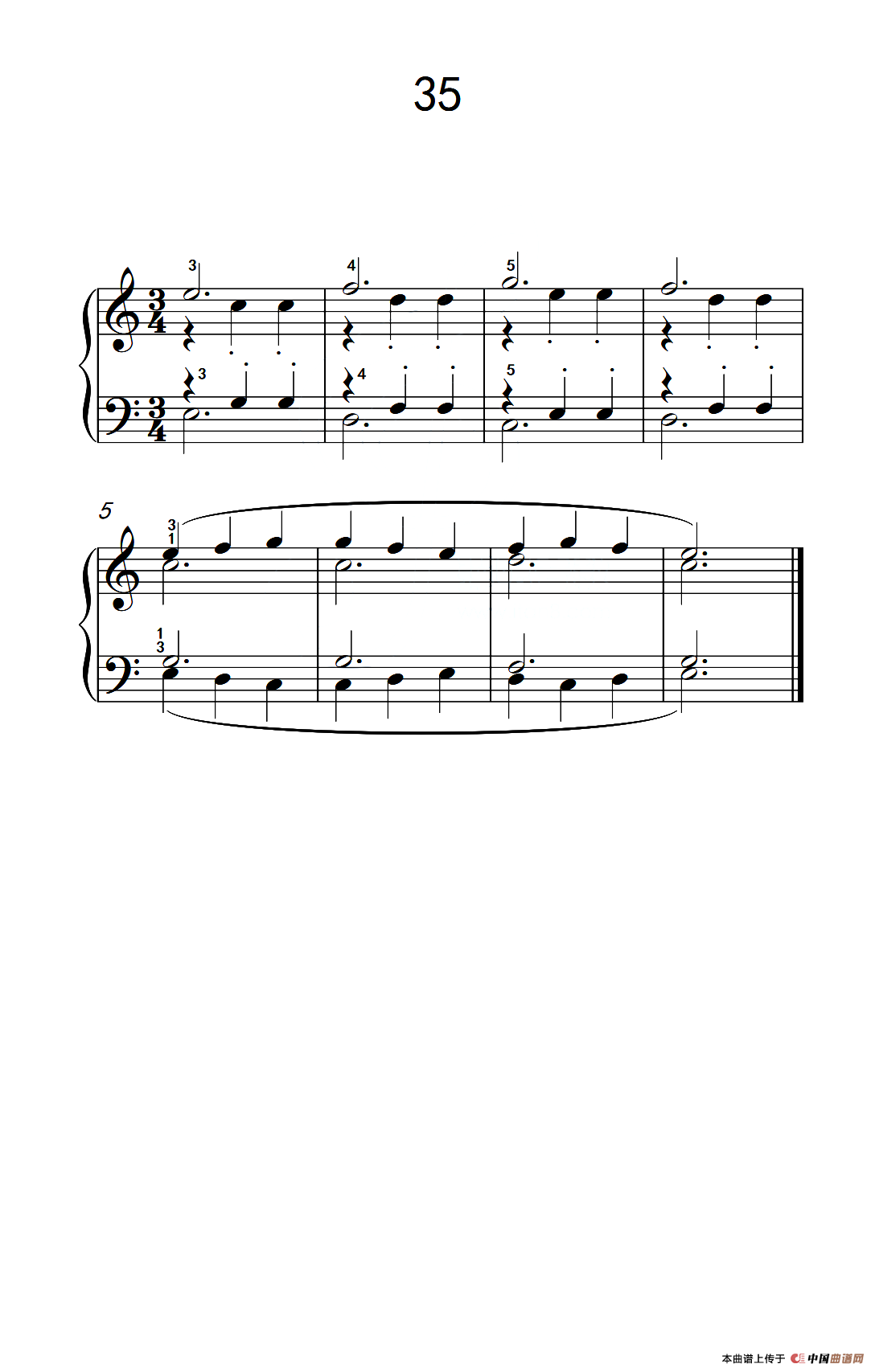 加强手指独立性的练习 35（儿童钢琴手指练习 2）