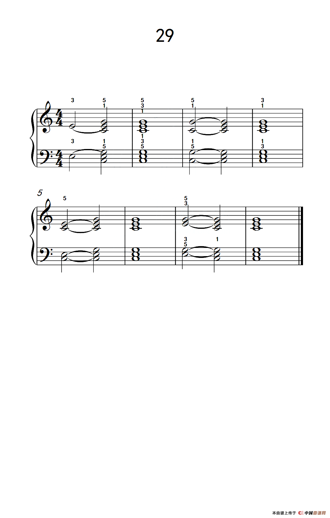 和弦练习 29（儿童钢琴手指练习 2）