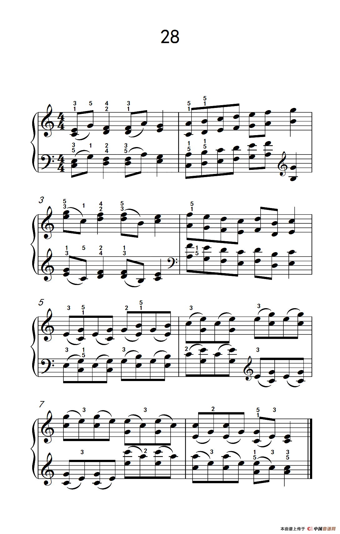 双音练习 28（儿童钢琴手指练习 2）