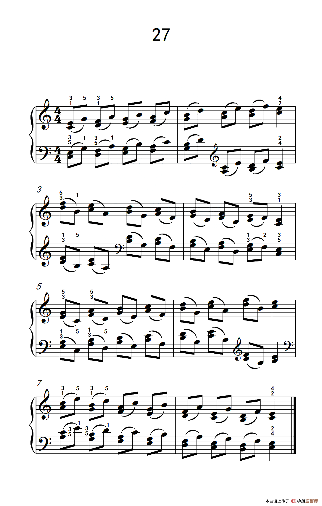 双音练习 27（儿童钢琴手指练习 2）