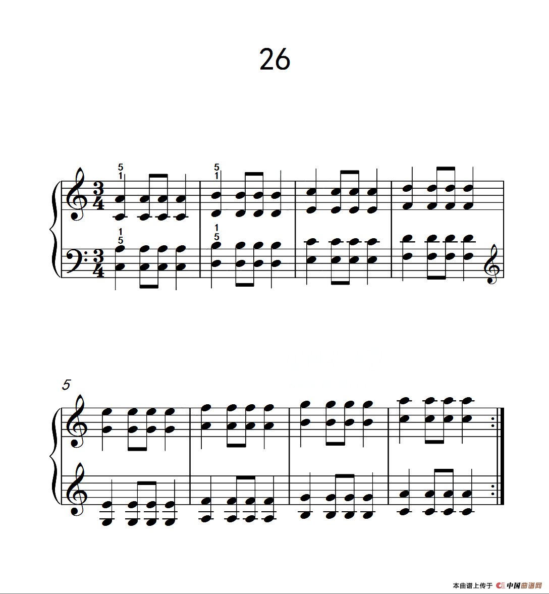 双音练习 26（儿童钢琴手指练习 2）