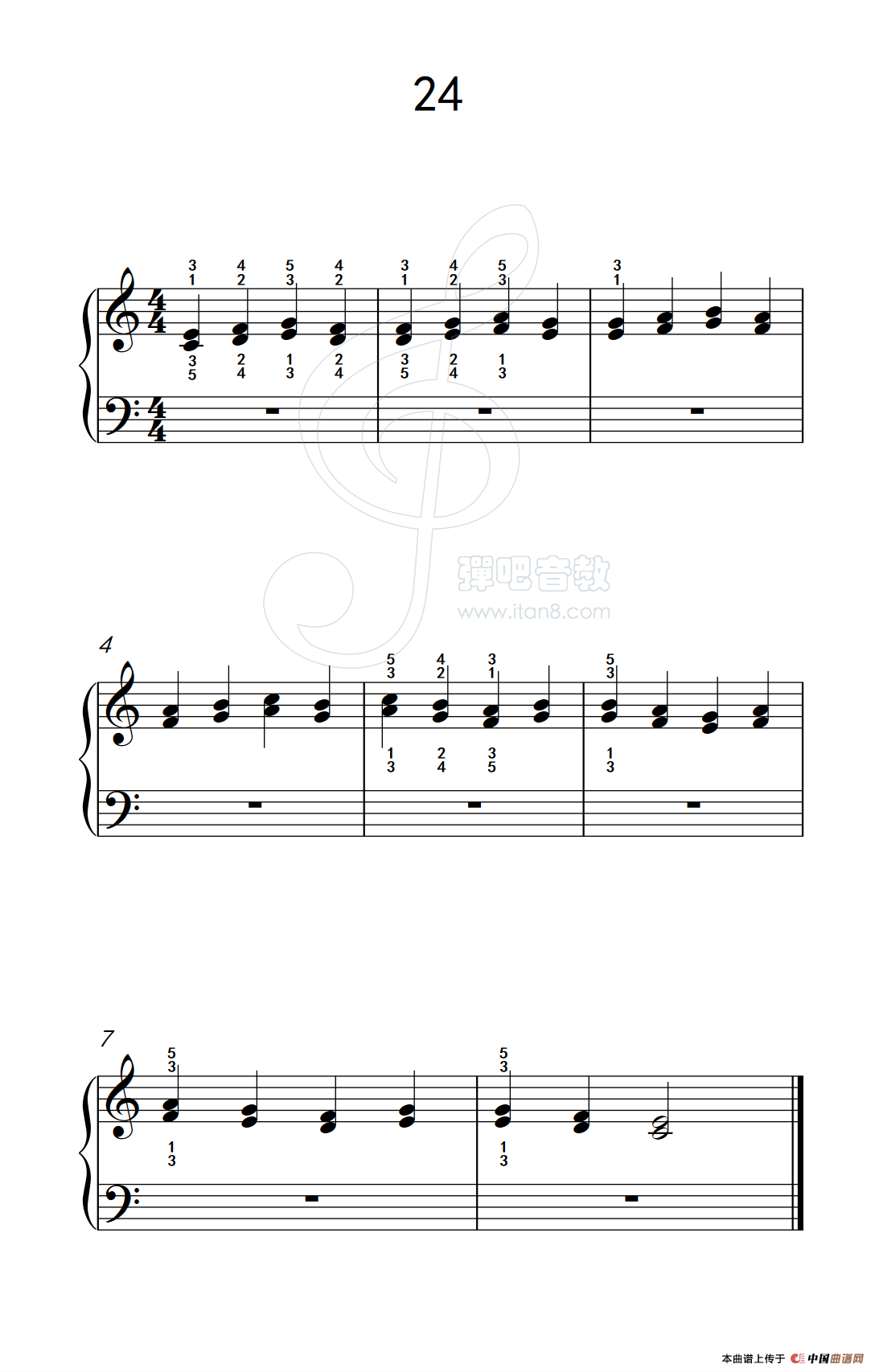 双音练习 24（儿童钢琴手指练习 2）