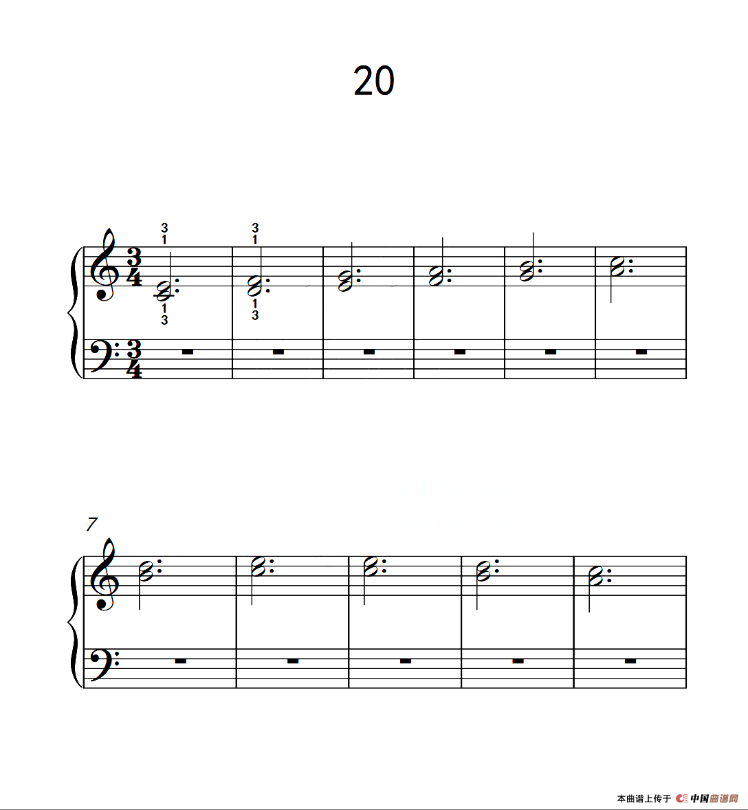 双音练习 20（儿童钢琴手指练习 2）