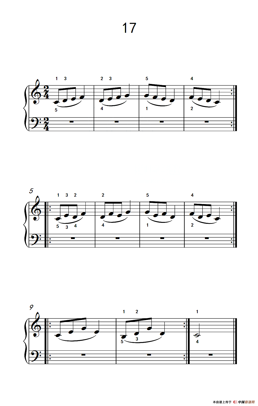 连音练习 17（儿童钢琴手指练习 2）