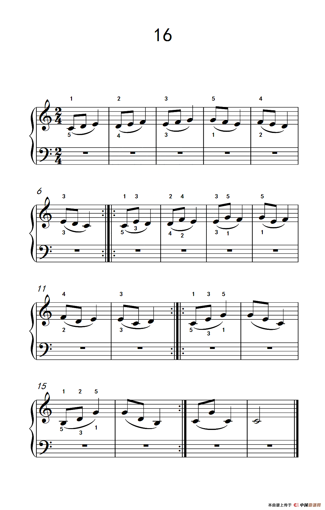 连音练习 16（儿童钢琴手指练习 2）