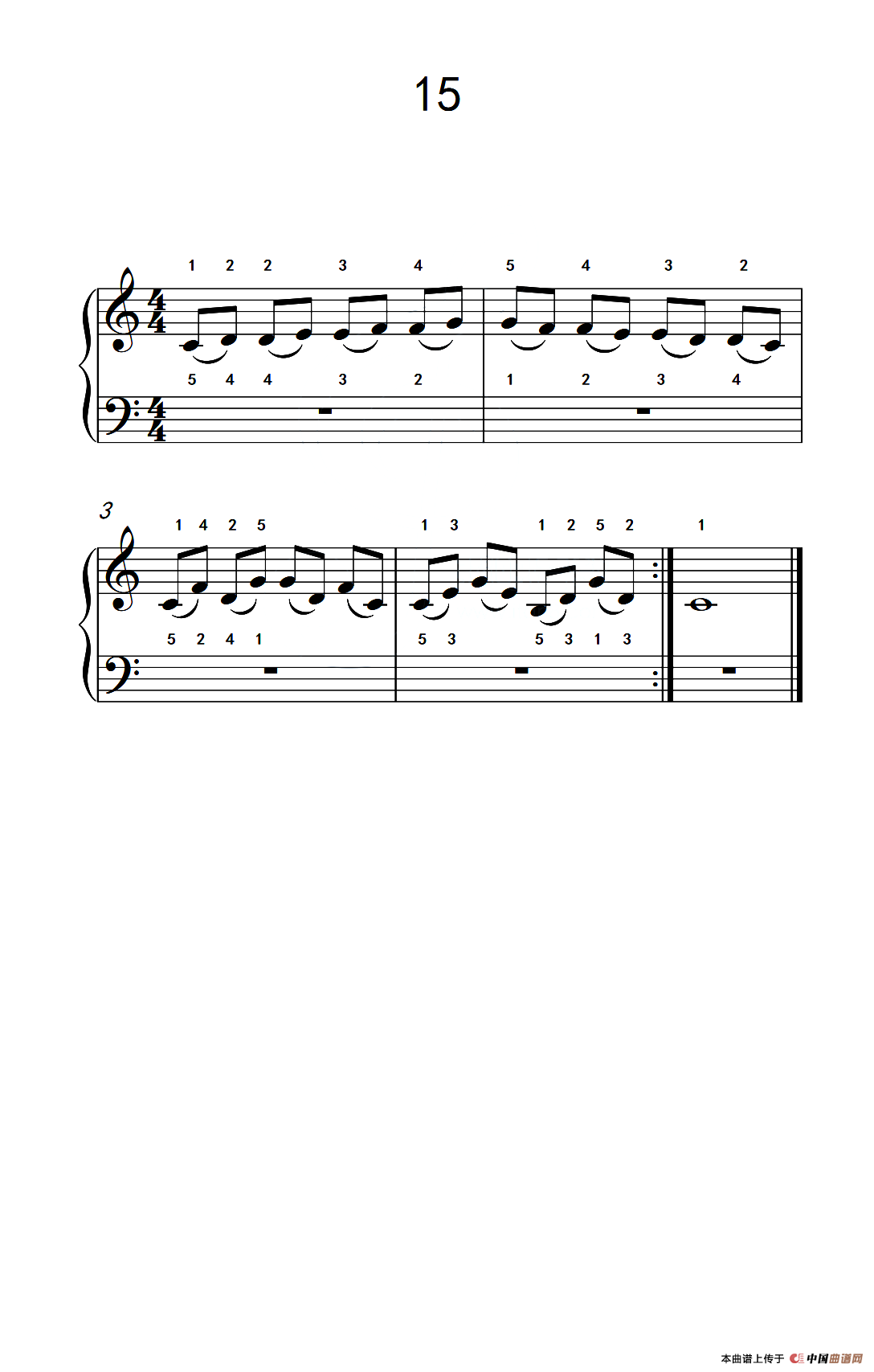 连音练习 15（儿童钢琴手指练习 2）