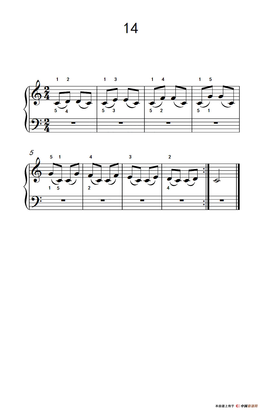 连音练习 14（儿童钢琴手指练习 2）