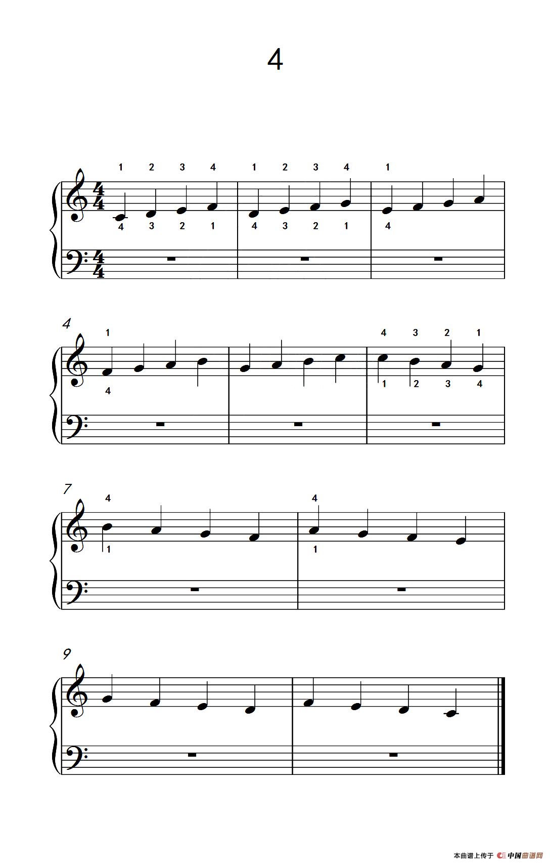 非连音练习 4（儿童钢琴手指练习 2）