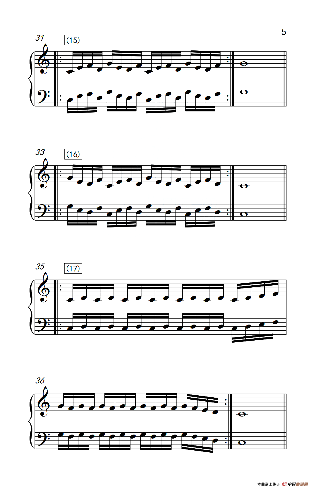 八.提高速度.增强手指灵活性的练习37（儿童钢琴手指练习 1）