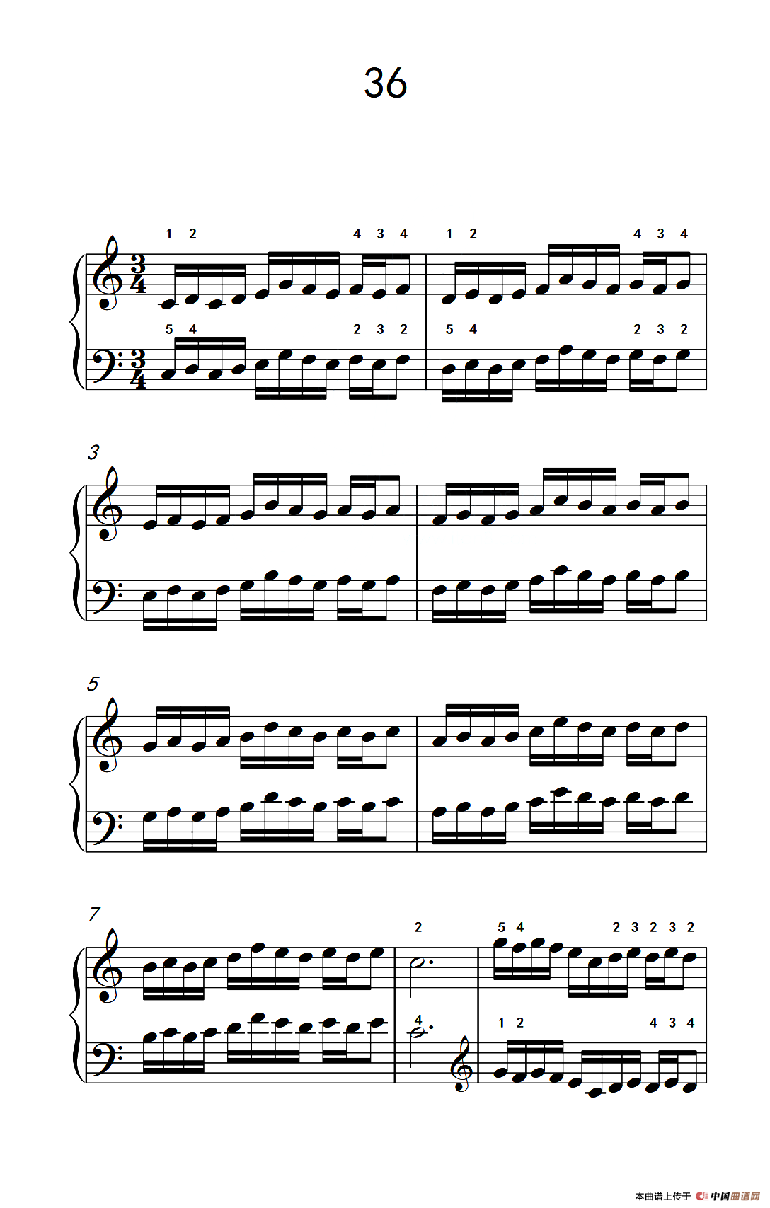 八.提高速度.增强手指灵活性的练习36（儿童钢琴手指练习 1）