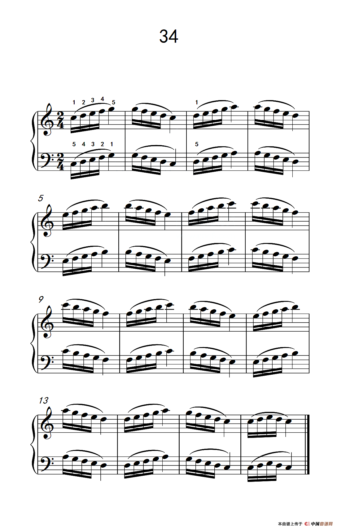 八.提高速度.增强手指灵活性的练习34（儿童钢琴手指练习 1）