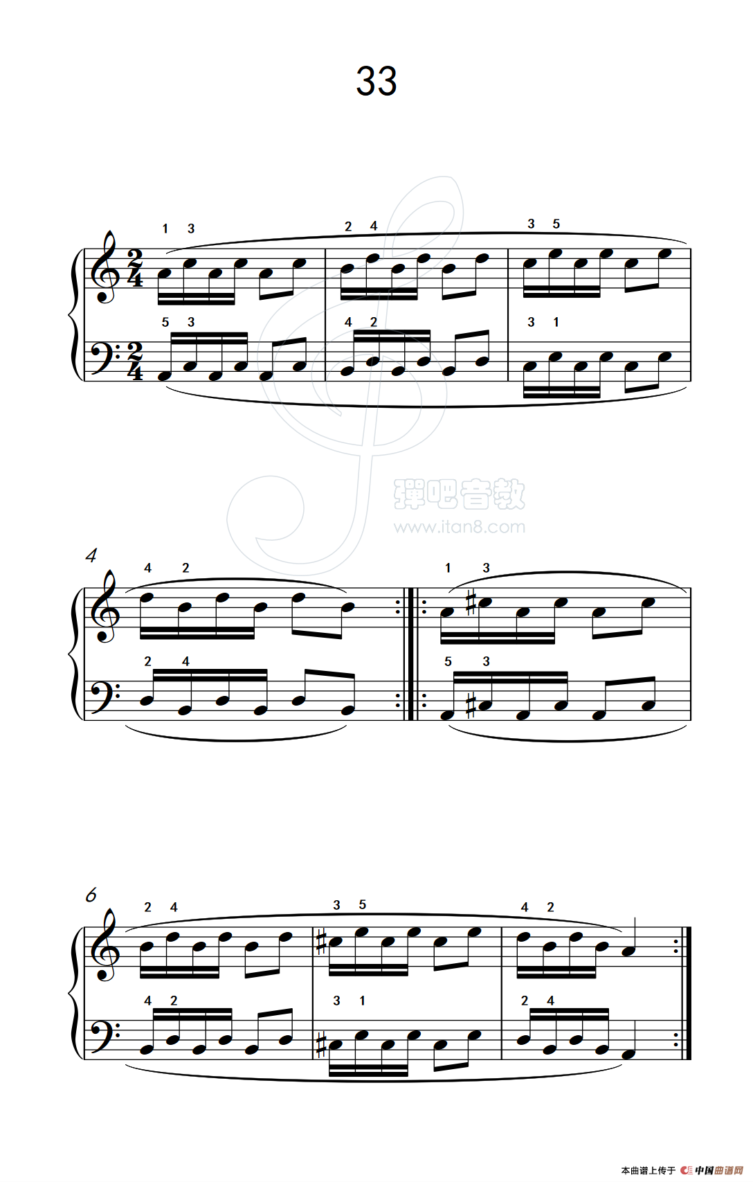 八.提高速度.增强手指灵活性的练习33（儿童钢琴手指练习 1）