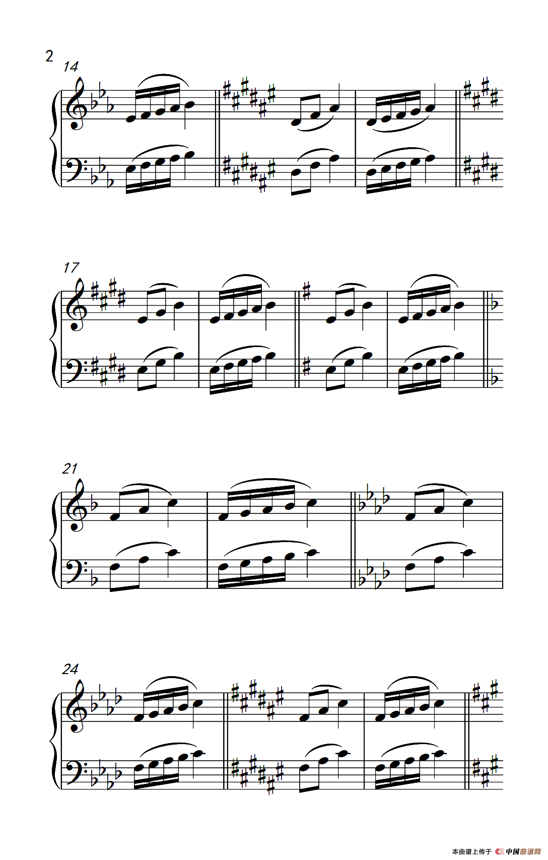 七.五指原位移调练习26（1）（儿童钢琴手指练习 1）