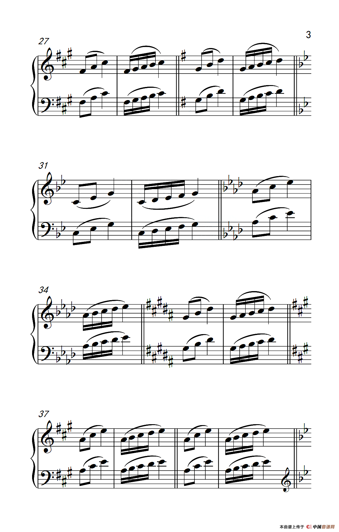 七.五指原位移调练习26（1）（儿童钢琴手指练习 1）