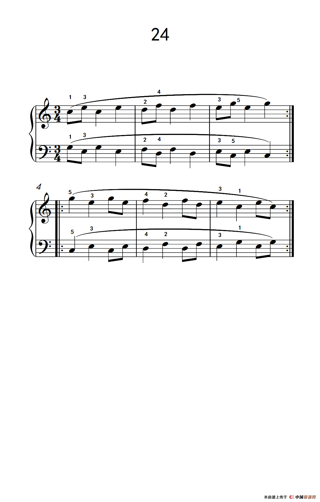 六.变奏练习24（儿童钢琴手指练习 1）