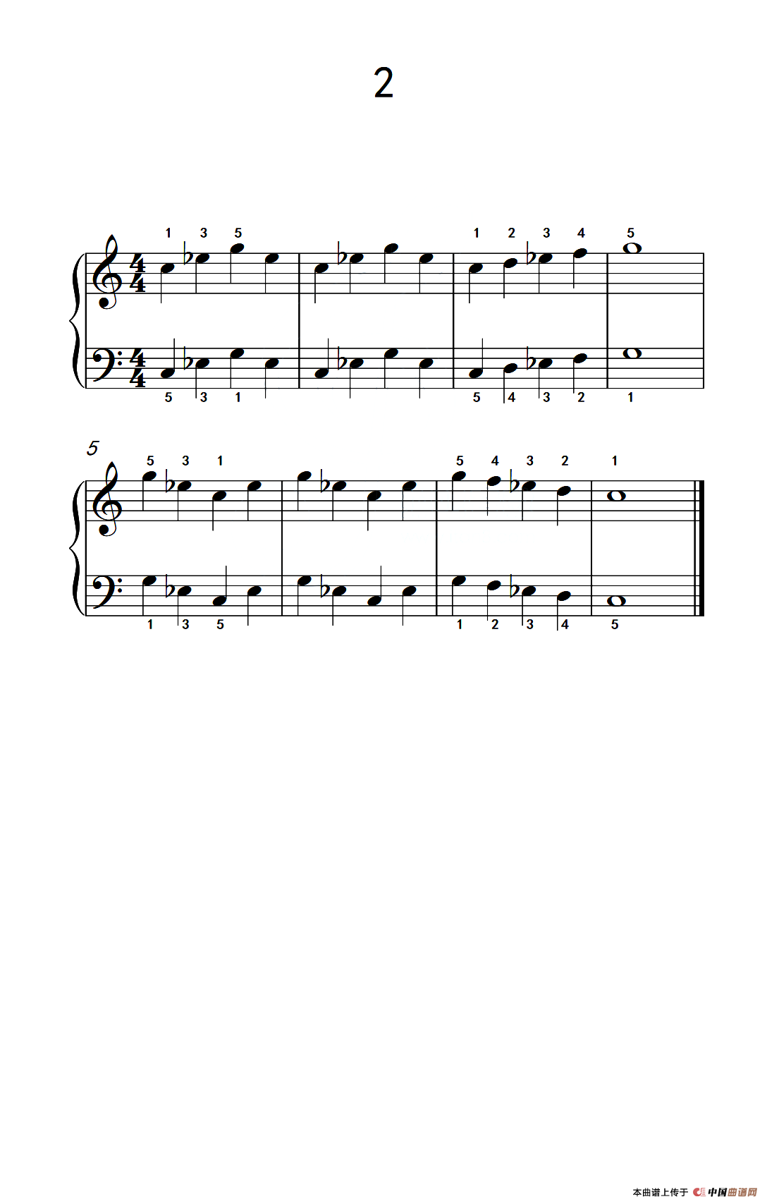 一.非连音练习2（儿童钢琴手指练习 1）