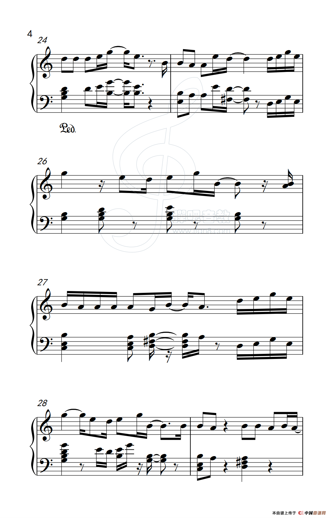 吻别（《弹吧音教》制谱版）