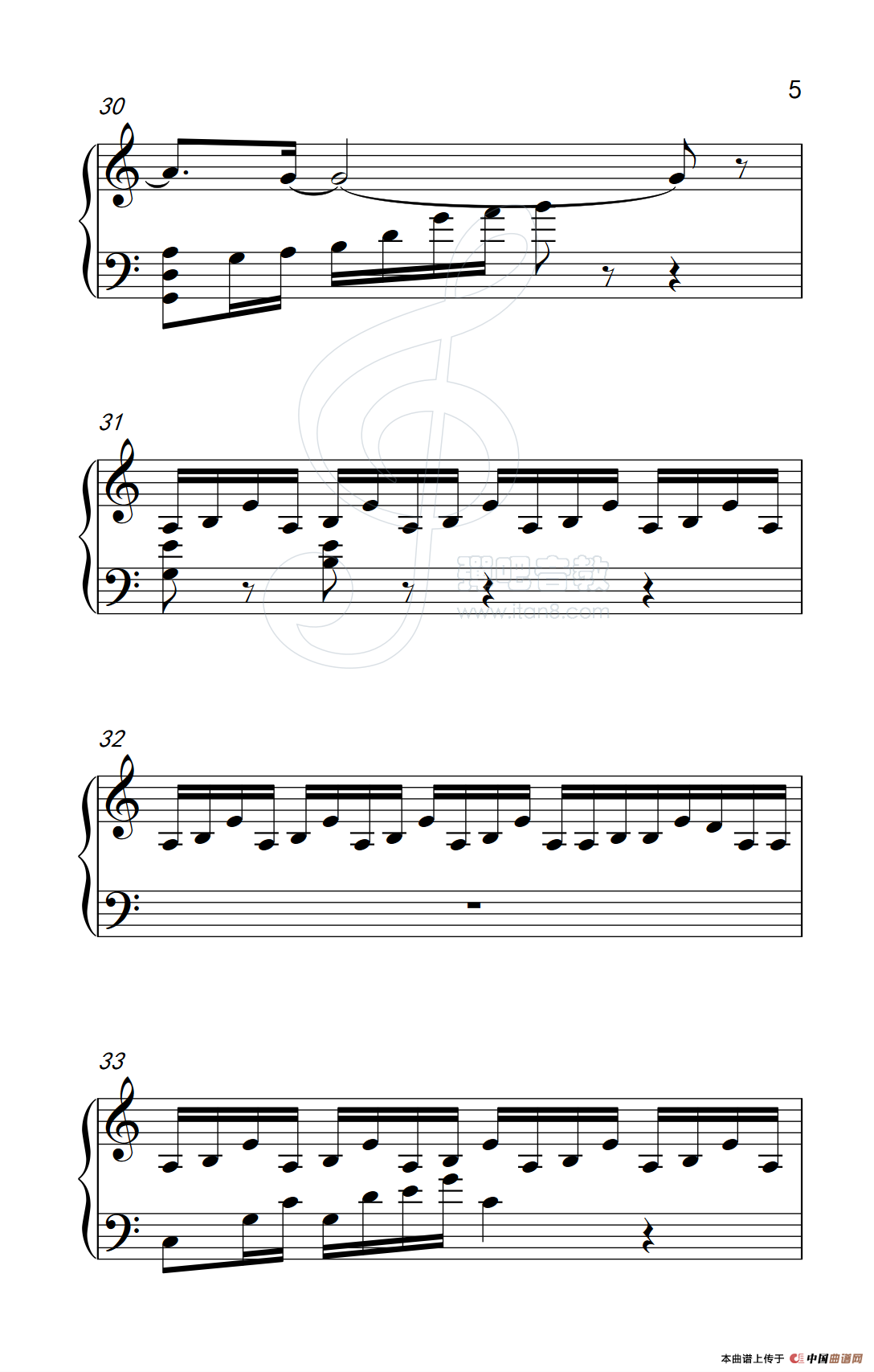 吻别（《弹吧音教》制谱版）