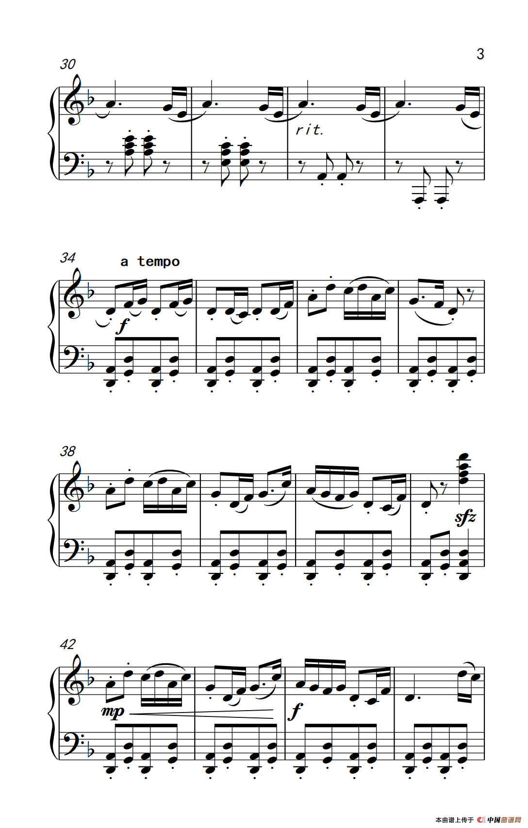 阿坝夜会（老年大学 钢琴教程 3）