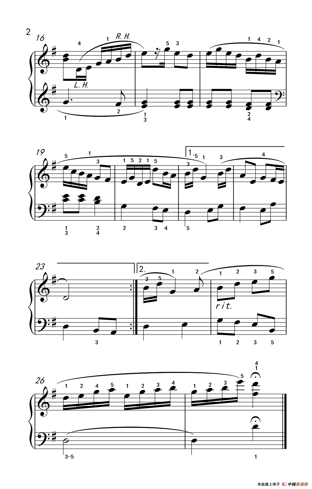 松溪河水盘山流（老年大学 钢琴教程 3）