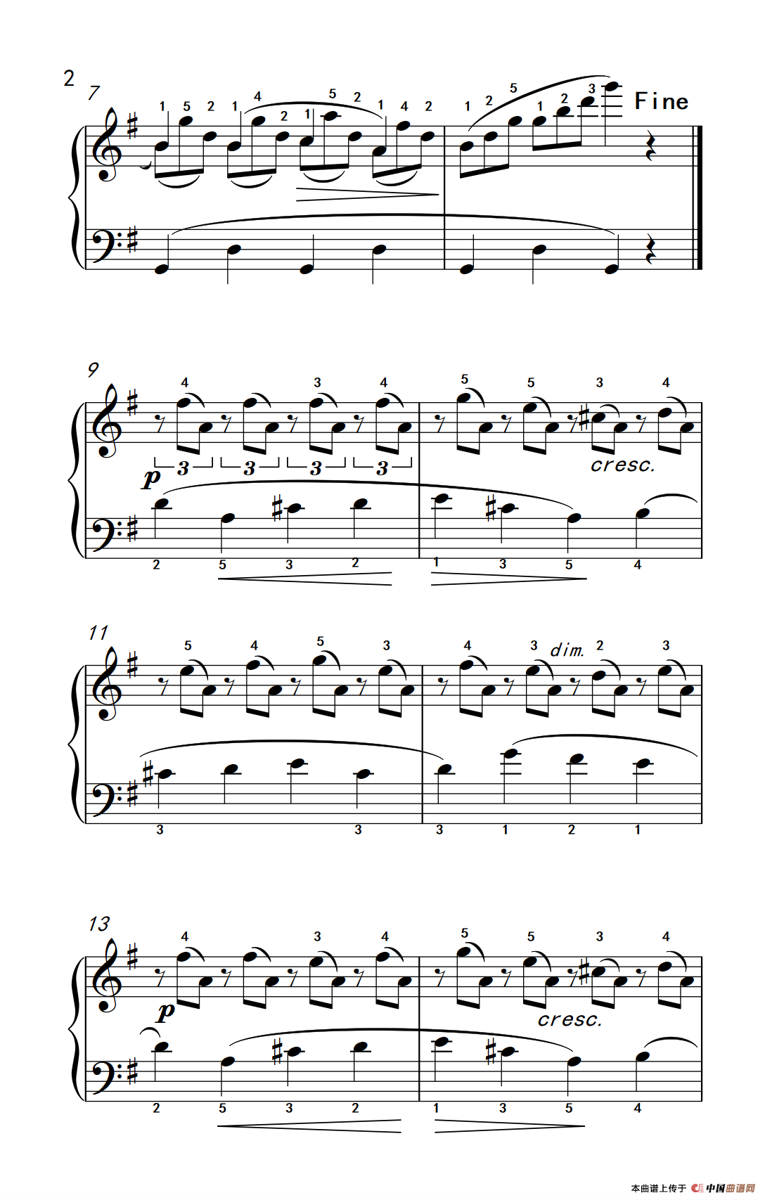 清澈的溪水（老年大学 钢琴教程 3）