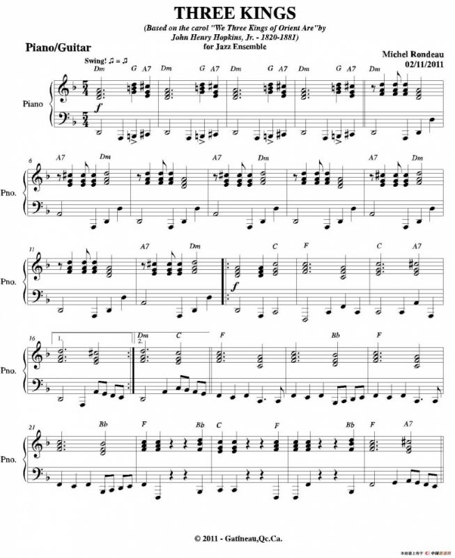 THREE KINGS（钢琴、吉他分谱）
