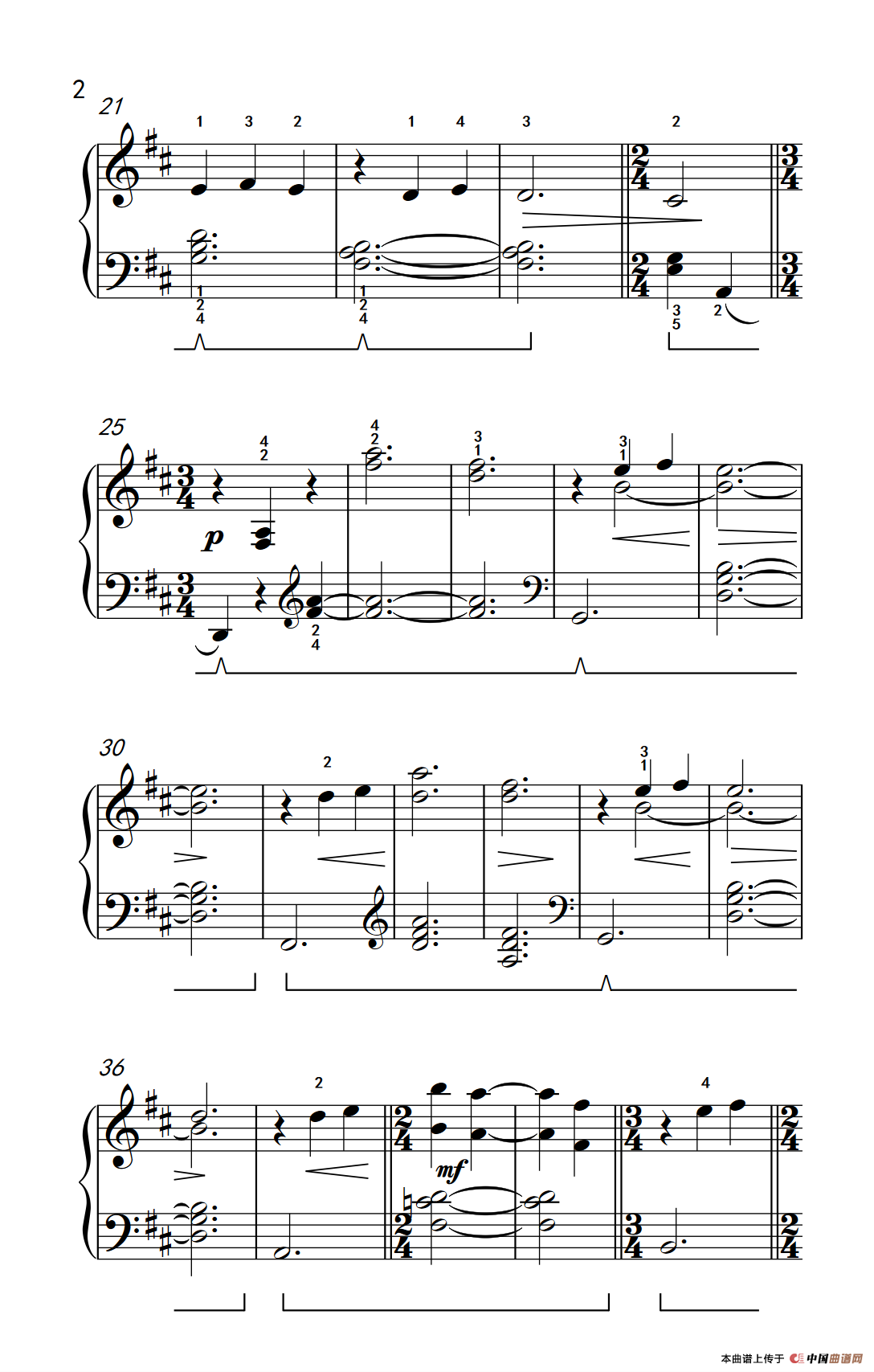 月光（约翰·汤普森 成人钢琴教程 第三册）