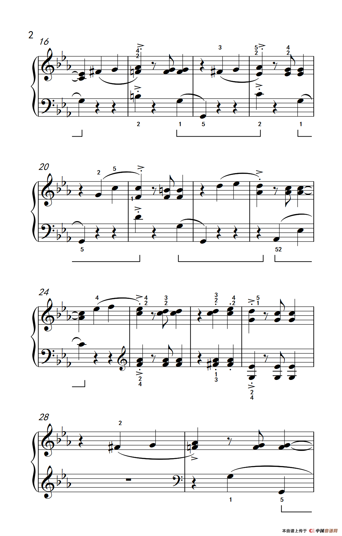 黑眼睛（约翰·汤普森 成人钢琴教程 第三册）