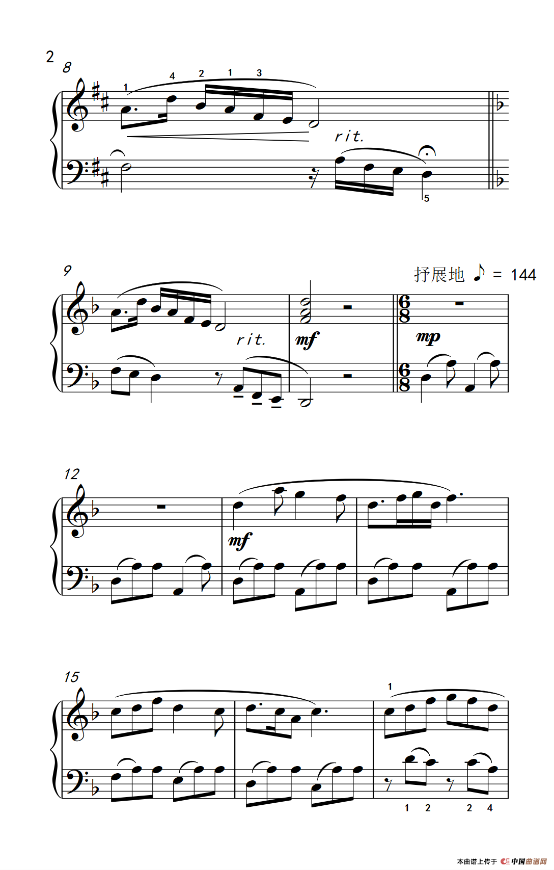 江南情（约翰·汤普森 成人钢琴教程 第三册）