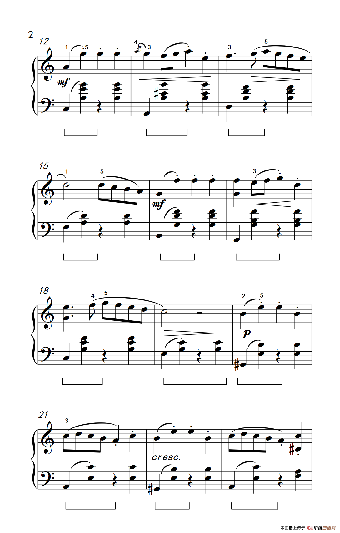 金婚曲（约翰·汤普森 成人钢琴教程 第三册）